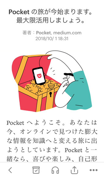 Pocketアプリの記事ビュー