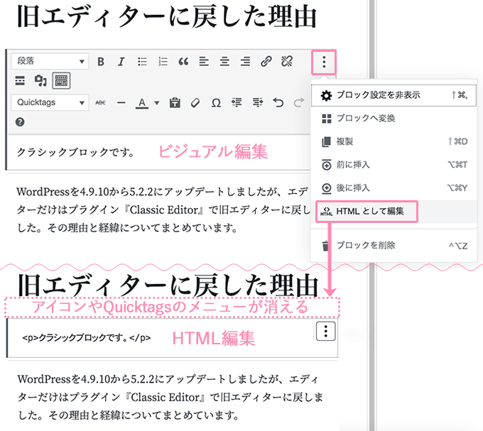 Quicktagsやアイコンメニューが非表示に